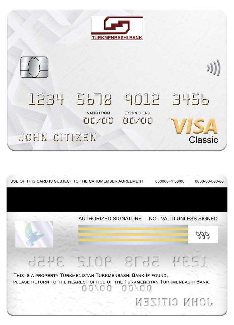 Turkmenistan Turkmenbashi Bank visa classic card